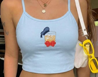 Canotta personalizzata con ricamo a tema Epcot, maglietta con Topolino, Minnie, Paperino e Pippo, ideale per un viaggio Disney, vacanze di gruppo o come regalo per lei.