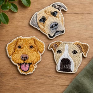 Custom Embroidered Dog Cat Iron/Sew On Patch, Personalized Labrador Embroidered Patch, Pet Memorial Applique, Custom Gift for pet lover