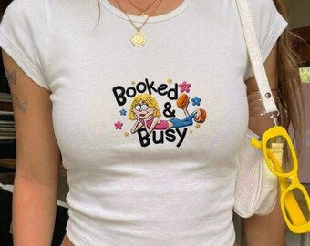Canotta ricamata Lizzie McGuire Booked And Busy, maglietta Disney per bambini anni 2000, maglietta per viaggio a Disney, regalo per lei