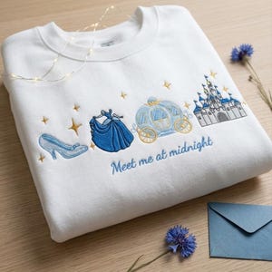 Disney Princess Embroidered Sweatshirt, Cinderella Rapunzel Frozen Ariel Princess T-shirt, Disney Quote Sweatshirt, Cute Disney Shirt image 4