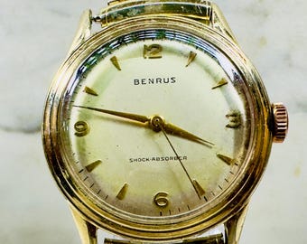 Vintage Benrus Men's Watch 10K RGP Case Expansion Band Mechanical 33mm