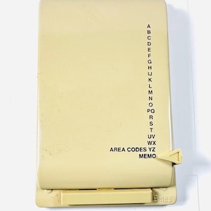 Vintage Bates Address Phone Memo Index – Retro Rolodex Style Desk Organizer – 1970s Office Supply