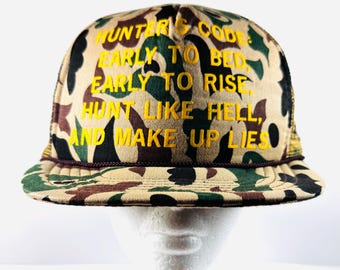 Gorra vintage de camuflaje Hunter’s Code: divertida gorra de camionero de caza