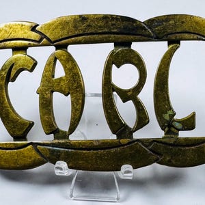 Vintage 1983 Solid Brass Belt Buckle – Personalized Name “Carl” – Western Style Monogram Collectible – Retro Men’s Accessories