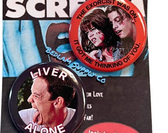 Surprise, Sidney! - 1.5” pin back Scream Button Set