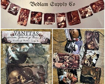 Vanitas - Books and Skulls Handmade Gothic Garland