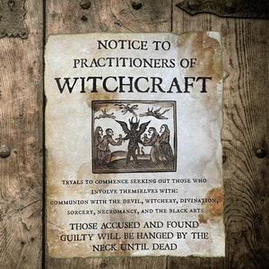 1692 Witch Trials Notice