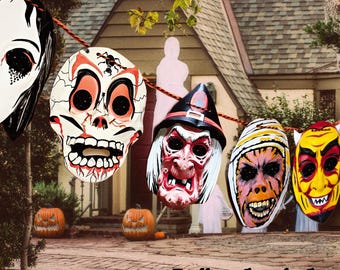 Trick or Treat - Garland Halloween Masks Banner