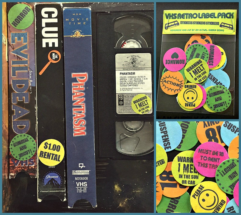 24 Totally Rad VHS Sticker Labels Etsy