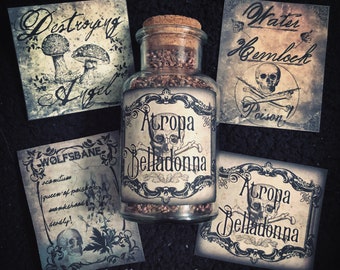 Victorian Witchy Poisons - Sticker Labels