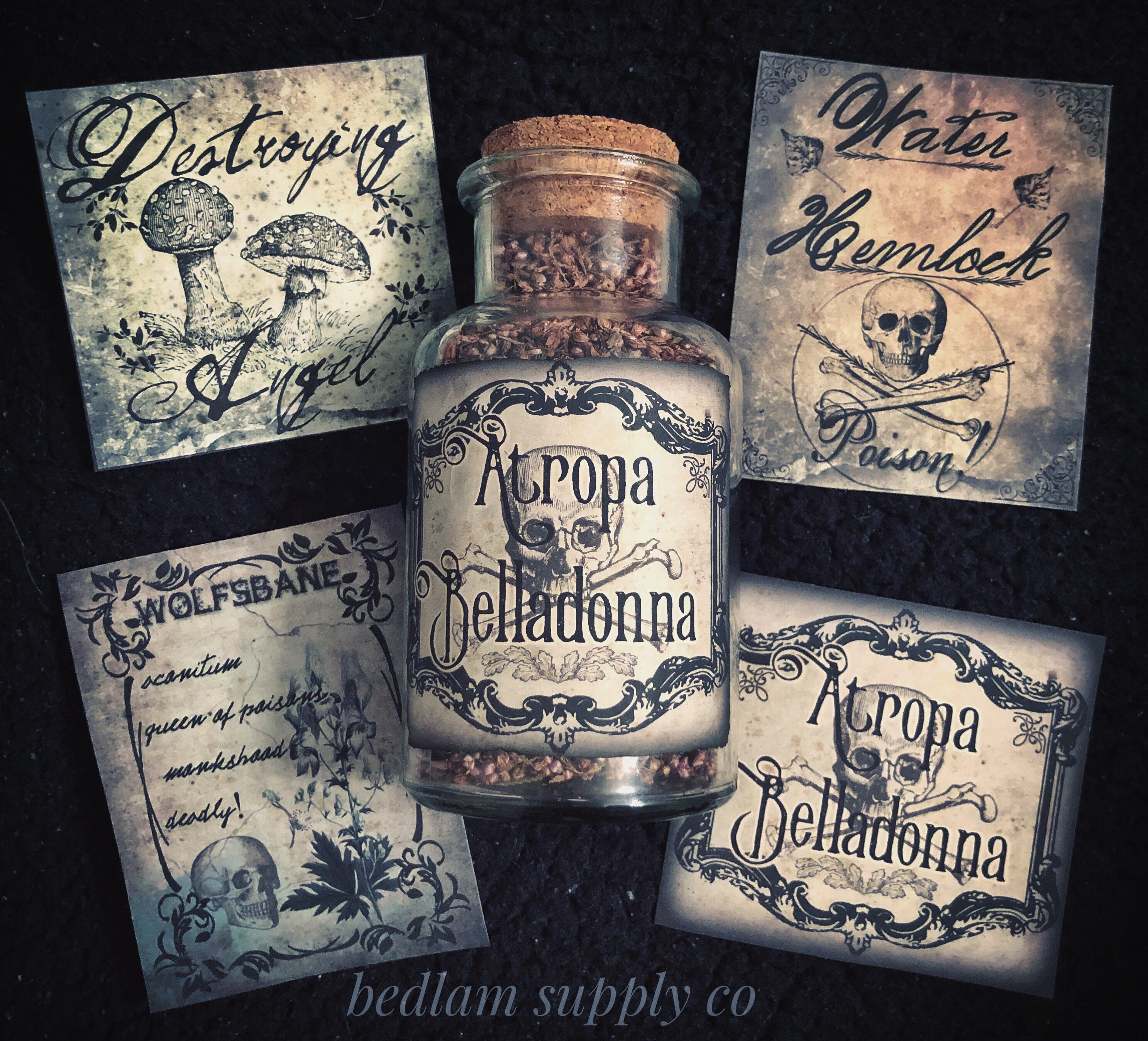 Victorian Witchy Poisons - Sticker Labels