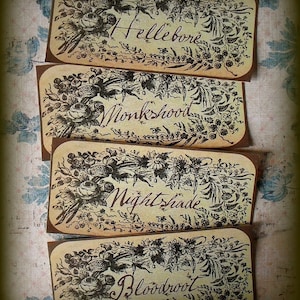 SALE - Dark and Deadly - Poisonous Herb Stickers