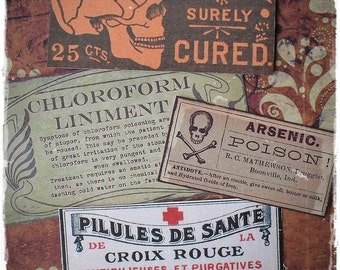 SALE - Vintage Poisons - Sticker Label Set