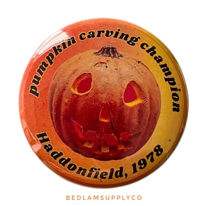 Pumpkin Carving Champion - Vintage style large 2.25” Halloween Three inspired button