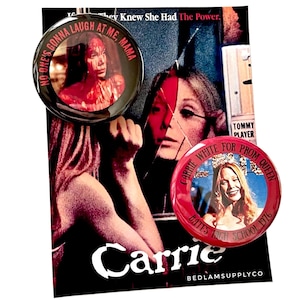 The Carrie White pack - 1.5” pin back Button Set