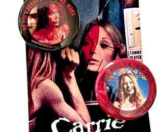 The Carrie White pack - 1.5” pin back Button Set