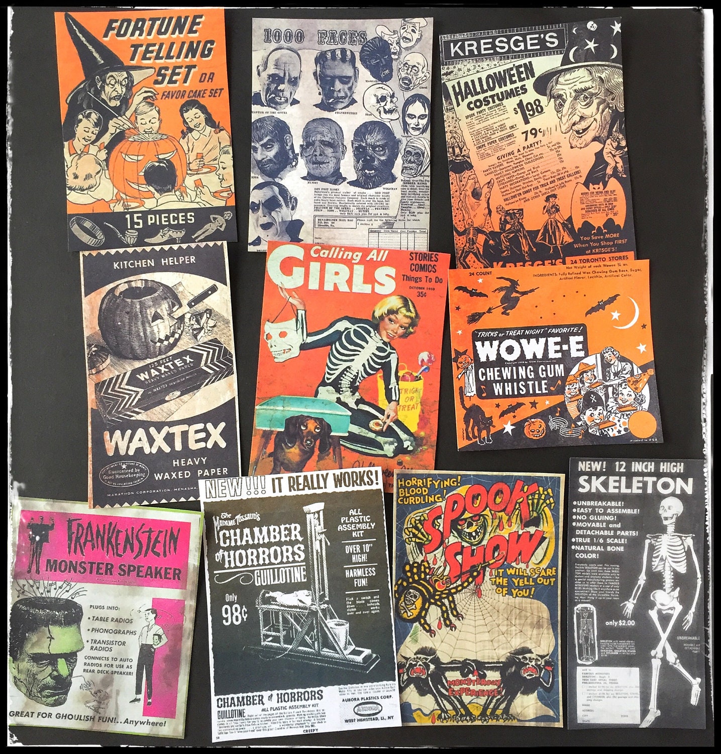 Vintage Halloween and Horror Ads - All Stickers