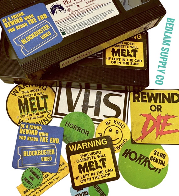 Pure Nostalgia VHS Retro Sticker Label Pack Etsy