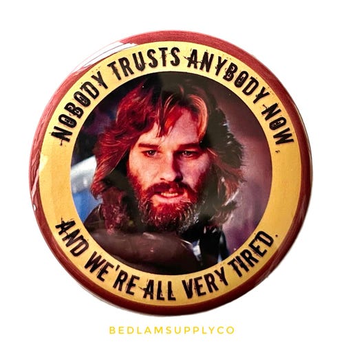 Carpenter’s The Thing - Pin Back Horror Button