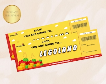 Personalised LegoLand Ticket, Surprise Trip Reveal (Printable)
