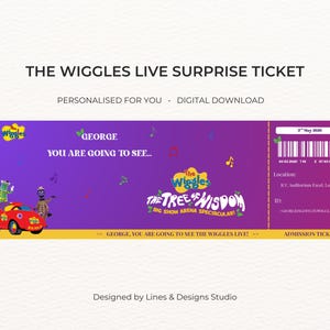 Personalised Wiggles Live Show Ticket – Surprise Event Reveal (Printable)