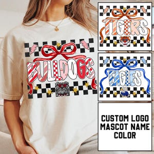Custom Mascot Checkered Ribbon PNG, Team Spirit Pennant Png, School Spirit Game Day Png, Team Spirit, School Spirit Png, Sports Team Mascot