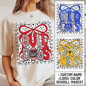 Custom Mascot Checkered Ribbon PNG, School Spirit Game Day Png, Team Spirit Png, School Spirit Shirt, Sports Team Mascot, Custom Logo Png