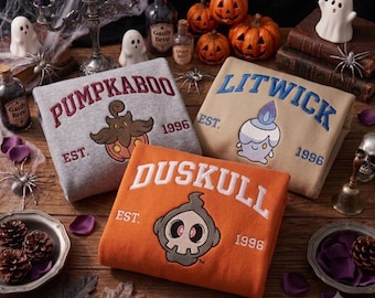 Custom Anime Embroidered Sweatshirt, Halloween Ghost Crewneck, Personalized Anime Inspired Sweatshirt, Gamer Gift, Custom Character Anime