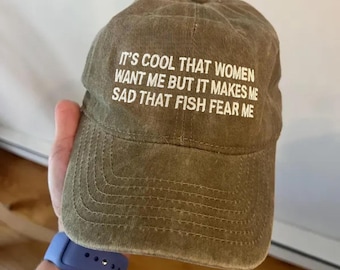 Embroidered Funny fishing Vintage Washed Hat, Gift for husband, Custom Fishing hat, Dad Gift, Sarcastic Fishing