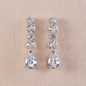 Crystal Wedding Earrings, Crystal Wedding Necklace, Crystal Drop Earrings, Statement Bridal Jewelry, Wedding Jewelry, Nikki Bridal Earrings