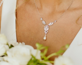 Bridal Necklace Wedding Earrings, Rose Gold or Silver Or Gold Bridal Jewelry, Crystal Bridal Jewelry, Wedding Necklace, London Jewelry