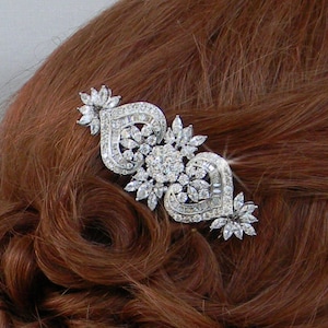 Crystal Bridal comb,  Wedding Hair Accessory, Wedding jewelry,  rhinestone, Hair Clip, Wedding jewelry Vintage, London Silver Comb