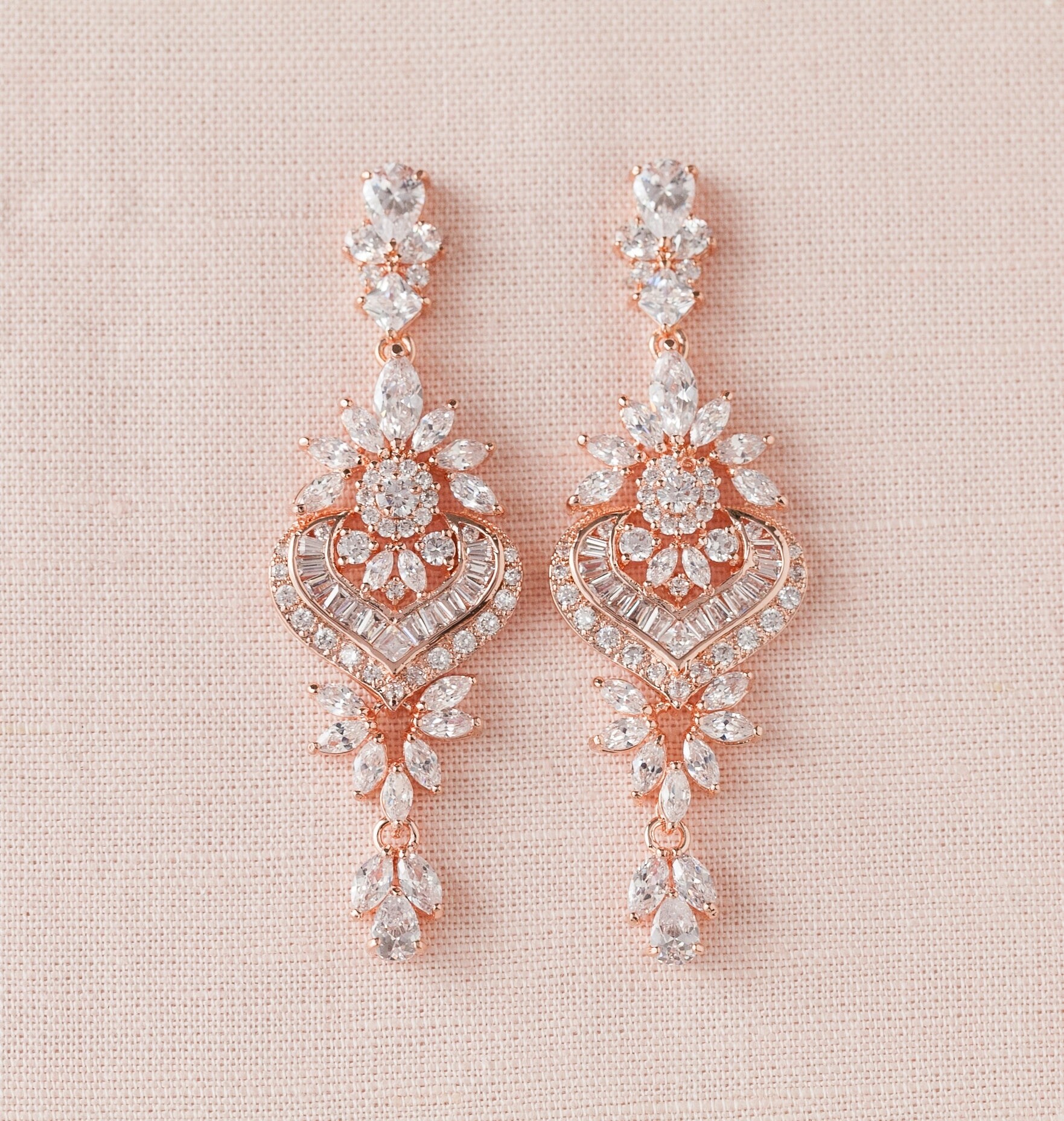 Crystal Bridal Earrings Statement Wedding Earrings Long | Etsy