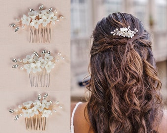 Braut-Haarkamm Mit Kristallen – Handgefertigt, Grün, 10,2x6,3 Cm, Für Hochzeit & Fest