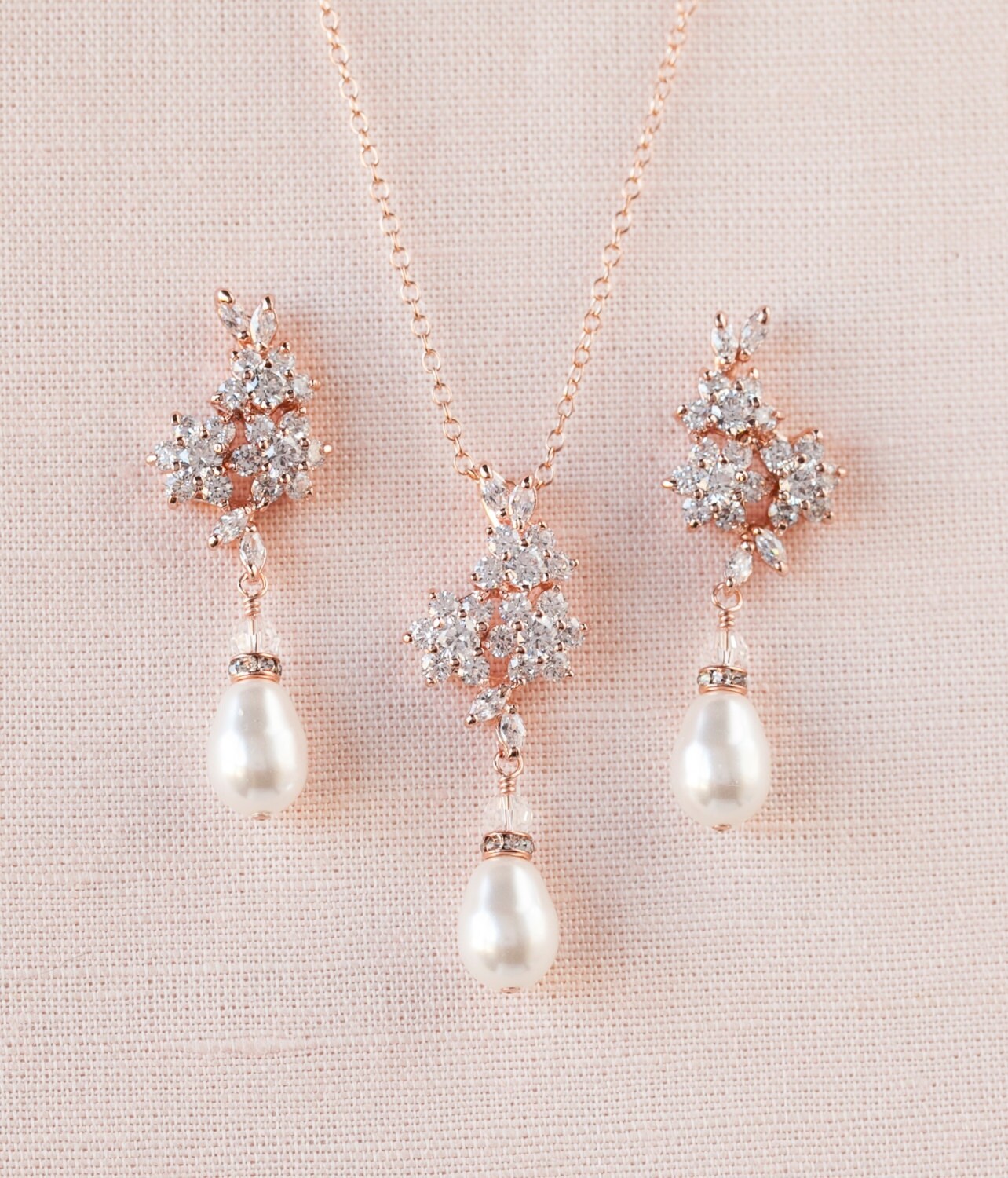 Bridal Necklace Rose Gold Pictures
