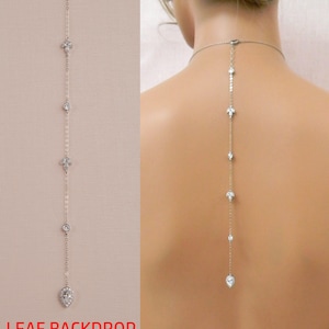 Backdrop Necklace Add on, Backdrop Addition for your Necklace, 6 Styles, Crystal Back For Necklace, Simple Pearl Backdrops, Add a Backdrop Leaf crystal back