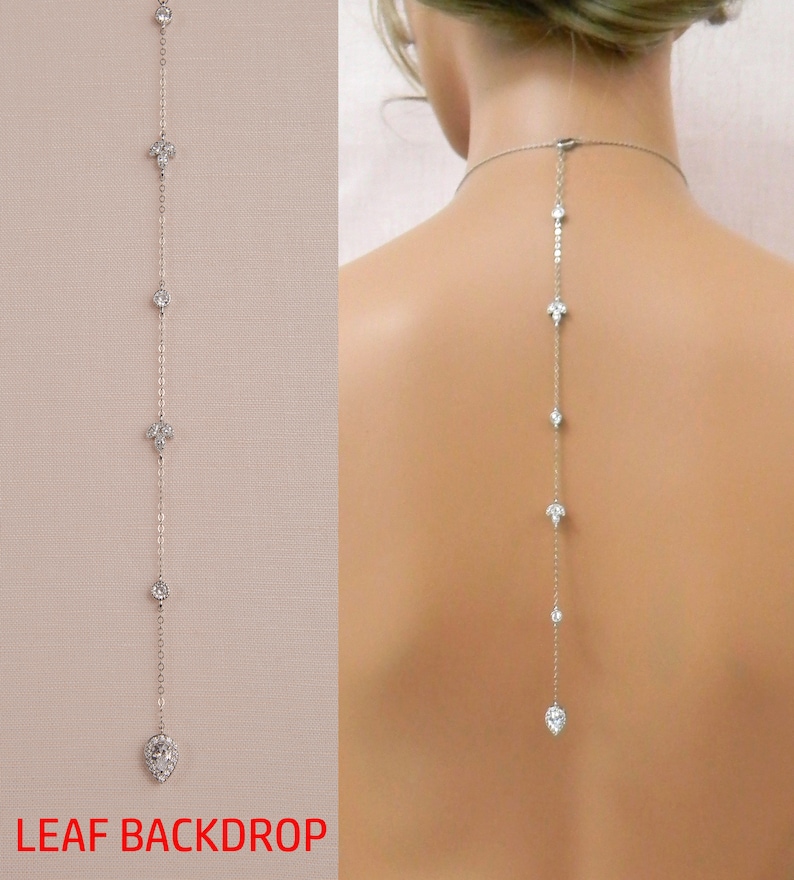 Backdrop Necklace Add on, Backdrop Addition for your Necklace, 6 Styles, Crystal Back For Necklace, Simple Pearl Backdrops, Add a Backdrop Leaf crystal back