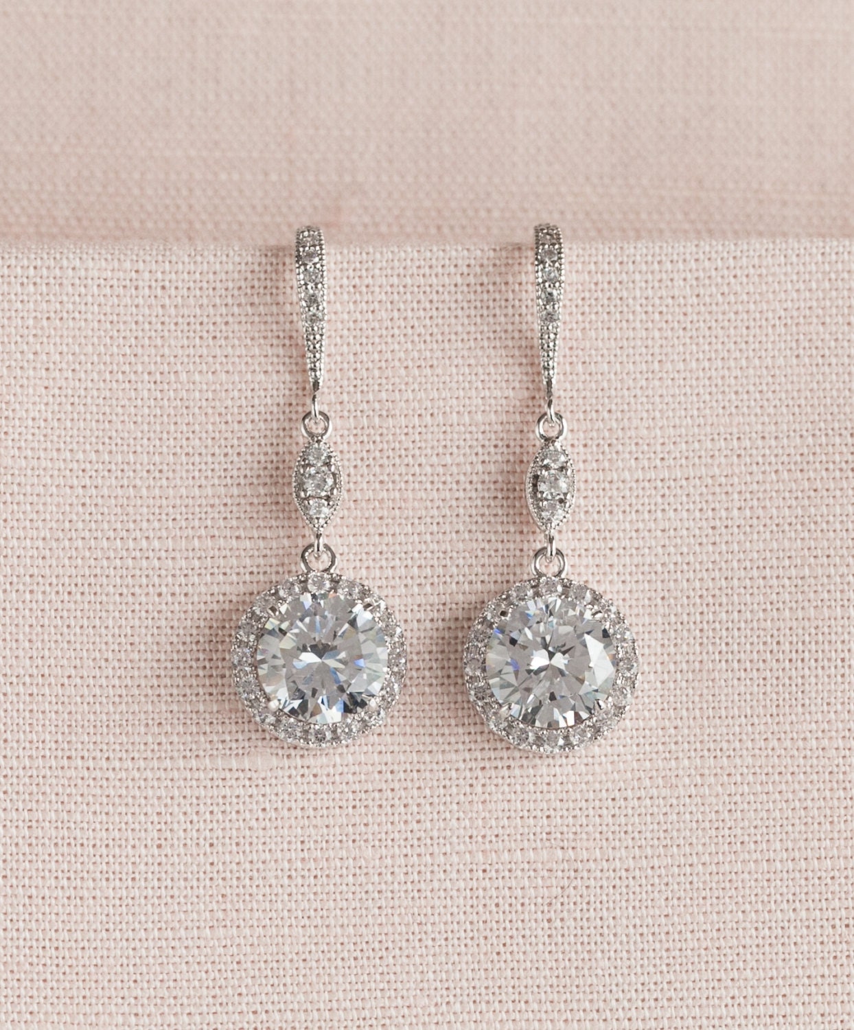 Crystal Bridal Earrings Wedding Jewelry Bridal Necklace Rose - Etsy UK