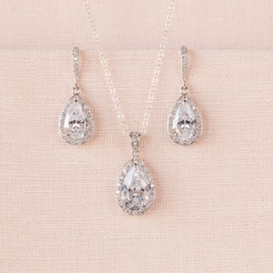 Crystal Bridal Set. Bridesmaids Jewelry Set, Crystal Pendant and Earrings, Wedding Jewellery, Ariel Bridal Jewelry SET image 3