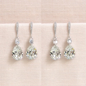 Crystal Bridal earrings  Wedding jewelry Bridal Necklace Swarovski Crystal Wedding earrings Bridal jewelry, Lilliana Crystal Drop Earrings