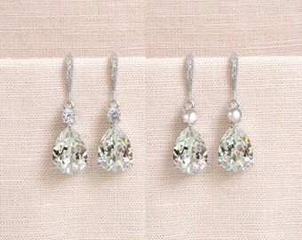 Crystal Bridal earrings  Wedding jewelry Bridal Necklace Swarovski Crystal Wedding earrings Bridal jewelry, Lilliana Crystal Drop Earrings