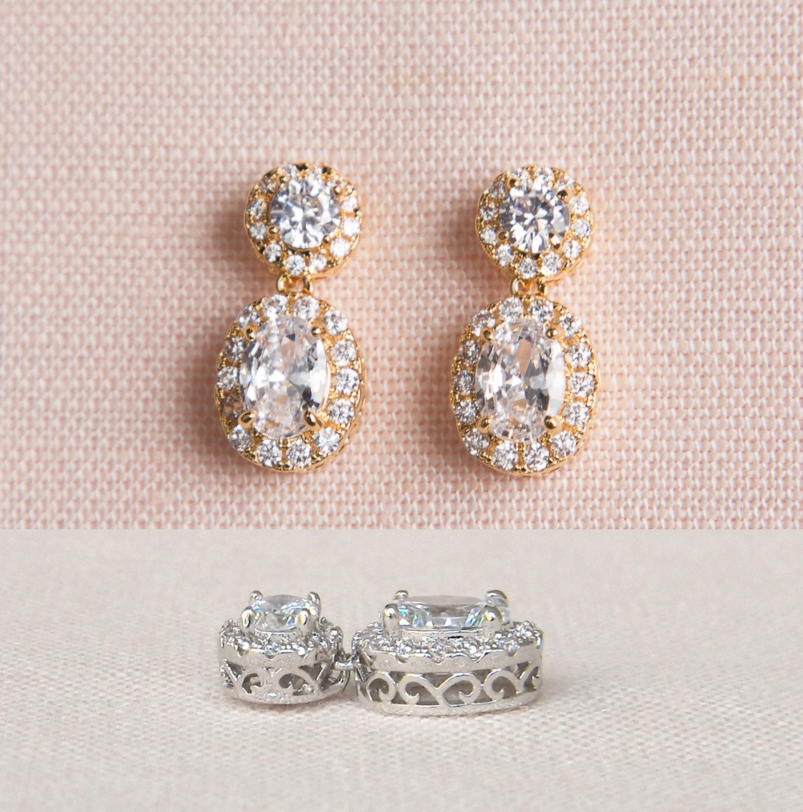 Bridal Earrings Vintage Style Wedding Earrings Swarovski Etsy
