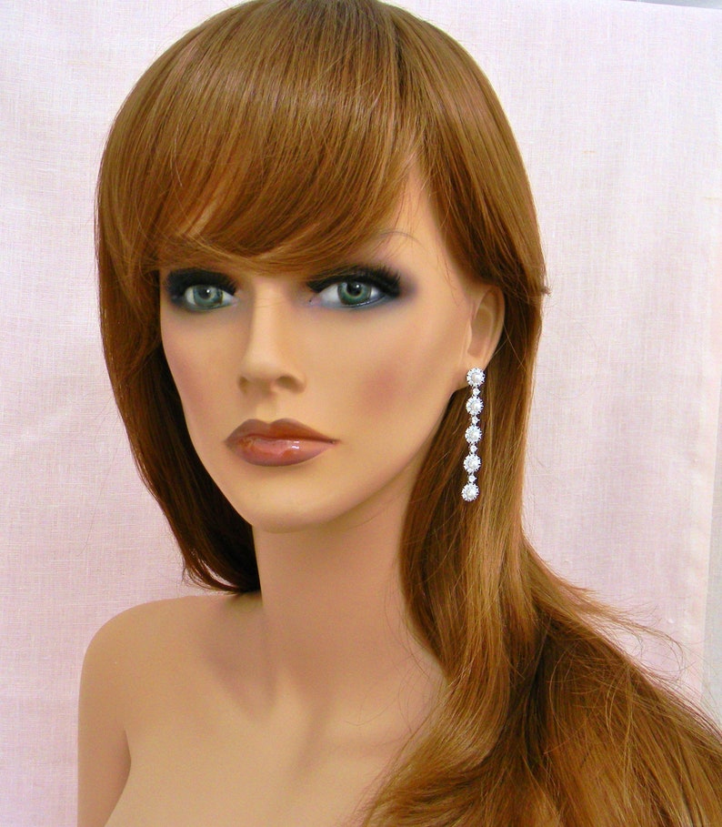Bridal Earrings Long Dangle Pearl wedding earrings Swarovski Etsy