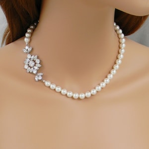 Bridal Jewelry SET Pearl Wedding Necklace Rose Gold Bridal - Etsy