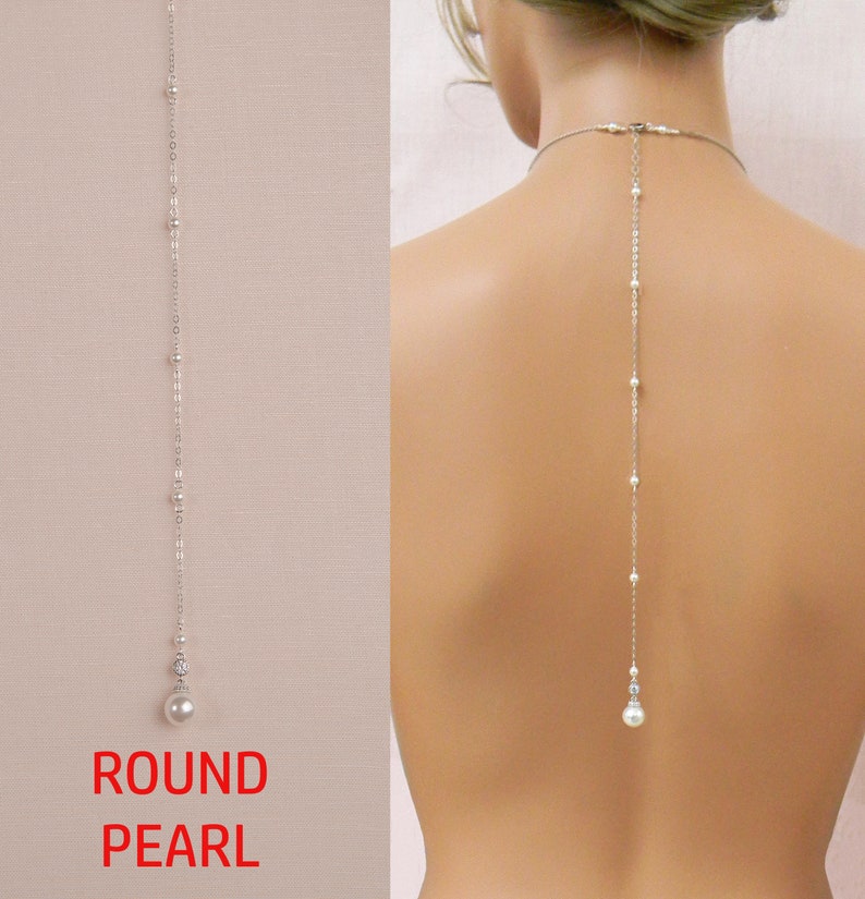 Backdrop Necklace Add on, Backdrop Addition for your Necklace, 6 Styles, Crystal Back For Necklace, Simple Pearl Backdrops, Add a Backdrop Round pearl back