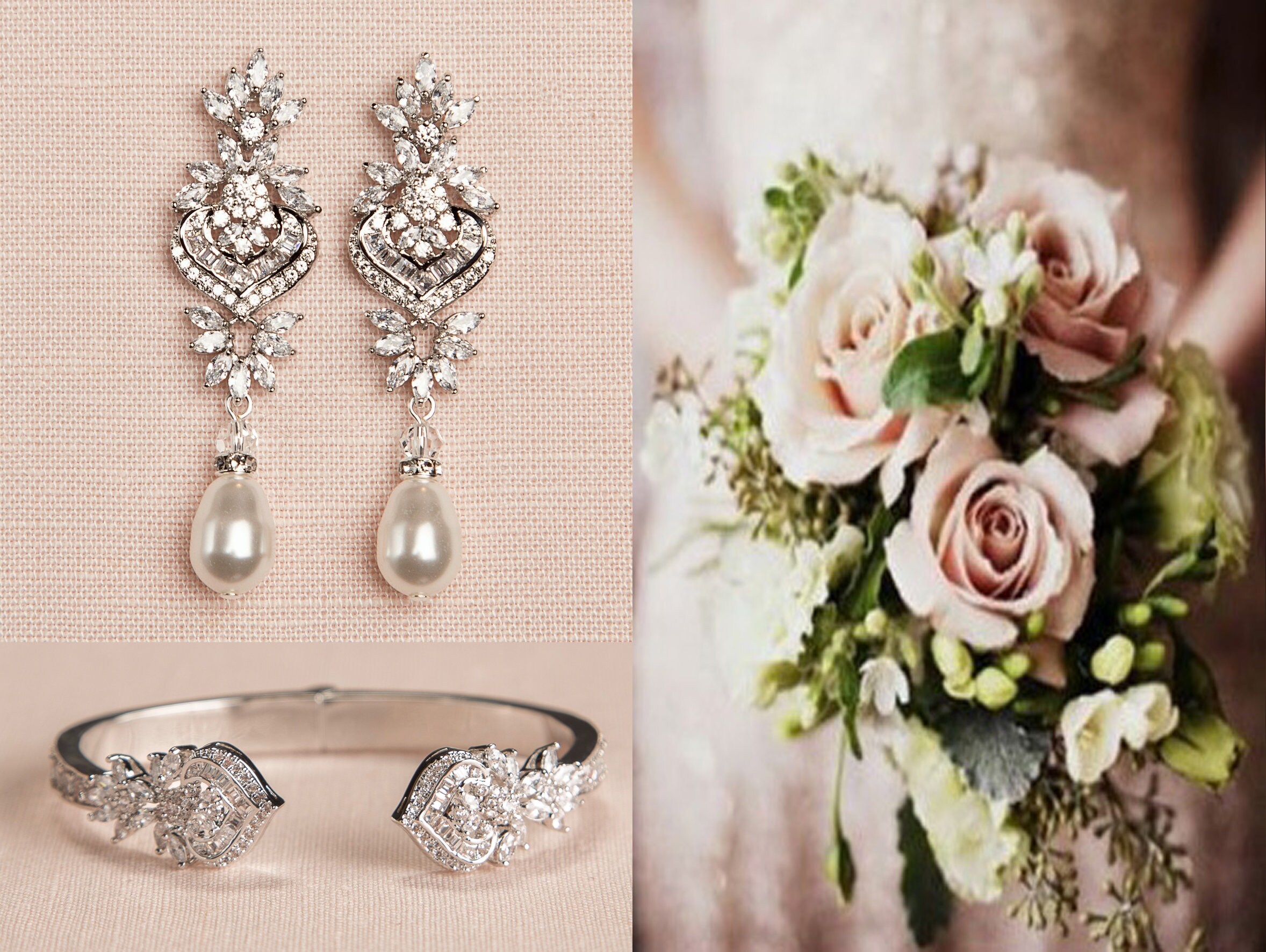 Bridal Jewelry SET Silver Wedding 