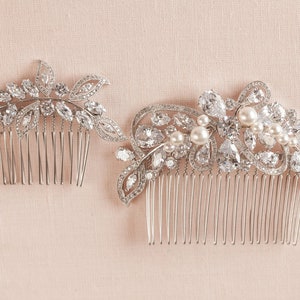 Bridal Hair Comb, Vintage style hair comb, Crystal Hair Comb, Rose Gold, Swarovski, Wedding Hair comb, Hair clip, Linneah Bridal Comb image 3