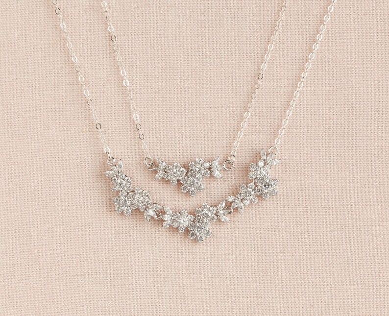 Dainty Rose gold Necklace and Earrings Delicate Bridal Etsy