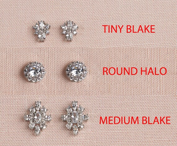 Buy Rose Gold Stud Earrings, Gold Bridal Earrings, Wedding Jewelry