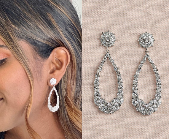 Artificial Diamonds Bridal Wear 1.25 TCW Hexagon Cut Diamond Hoop Earring,  14 Kt at Rs 114059.51/piece in Surat